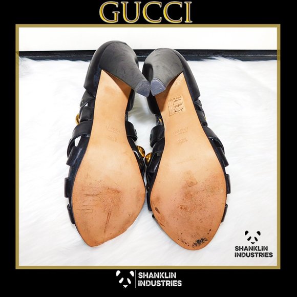🤍🐼GUCCI🐼🤍 Limited Edition Gold Metal Heels SZ 39.5 US 9.5 - Picture 11 of 13